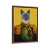 colonel pet portrait framed canvas walnut brown