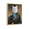 commander pet portrait framed canvas natural beige