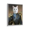 commander pet portrait framed canvas white frame