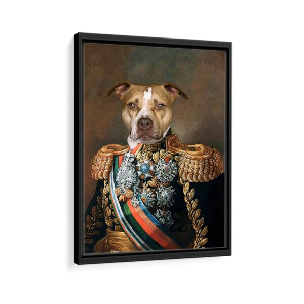 emperor pet portrait framed canvas black frame