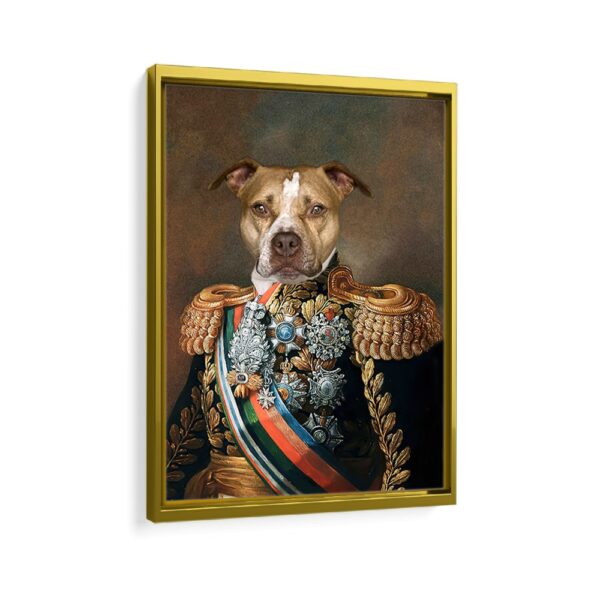 emperor pet portrait framed canvas gold frame