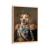 emperor pet portrait framed canvas natural beige