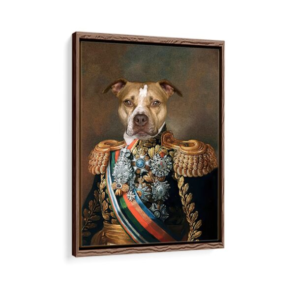 emperor pet portrait framed canvas walnut brown