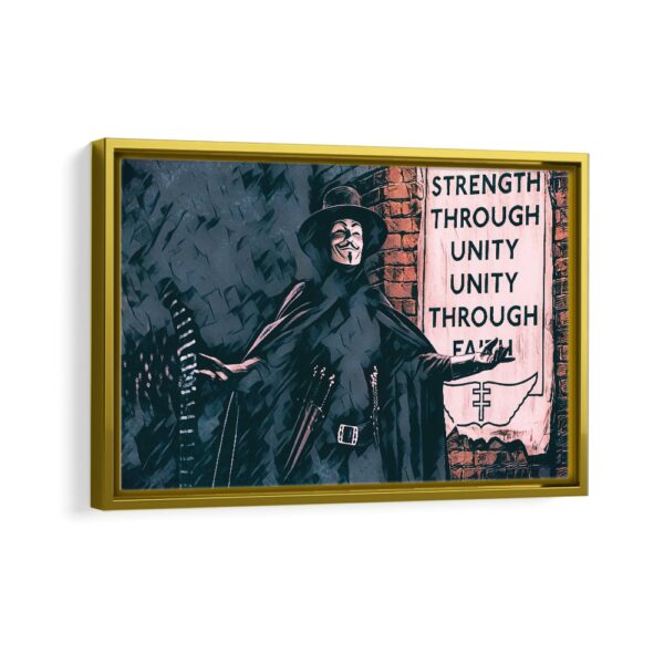 freedom fighter framed canvas gold frame