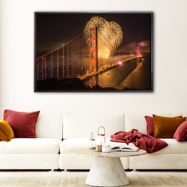  tableau pont du golden gate avec cadre flottant