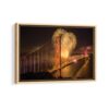 golden gate bridge framed canvas natural beige