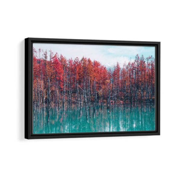 tableau arbres d'automne du japon avec cadre noir