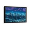 los angeles by night framed canvas black frame