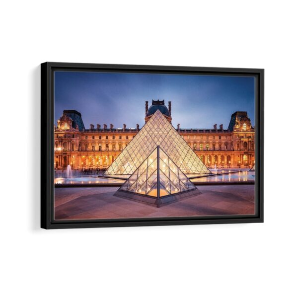 louvre pyramid framed canvas black frame