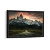 patagonia mountain road framed canvas black frame