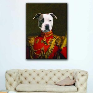 red commander pet portrait canvas art