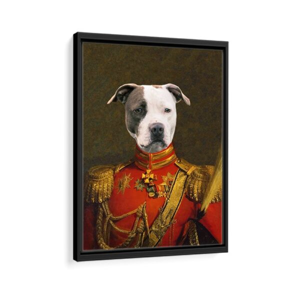 red commander pet portrait framed canvas black frame