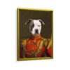 red commander pet portrait framed canvas gold frame