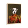 red commander pet portrait framed canvas natural beige