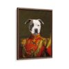 red commander pet portrait framed canvas walnut brown