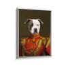 red commander pet portrait framed canvas white frame