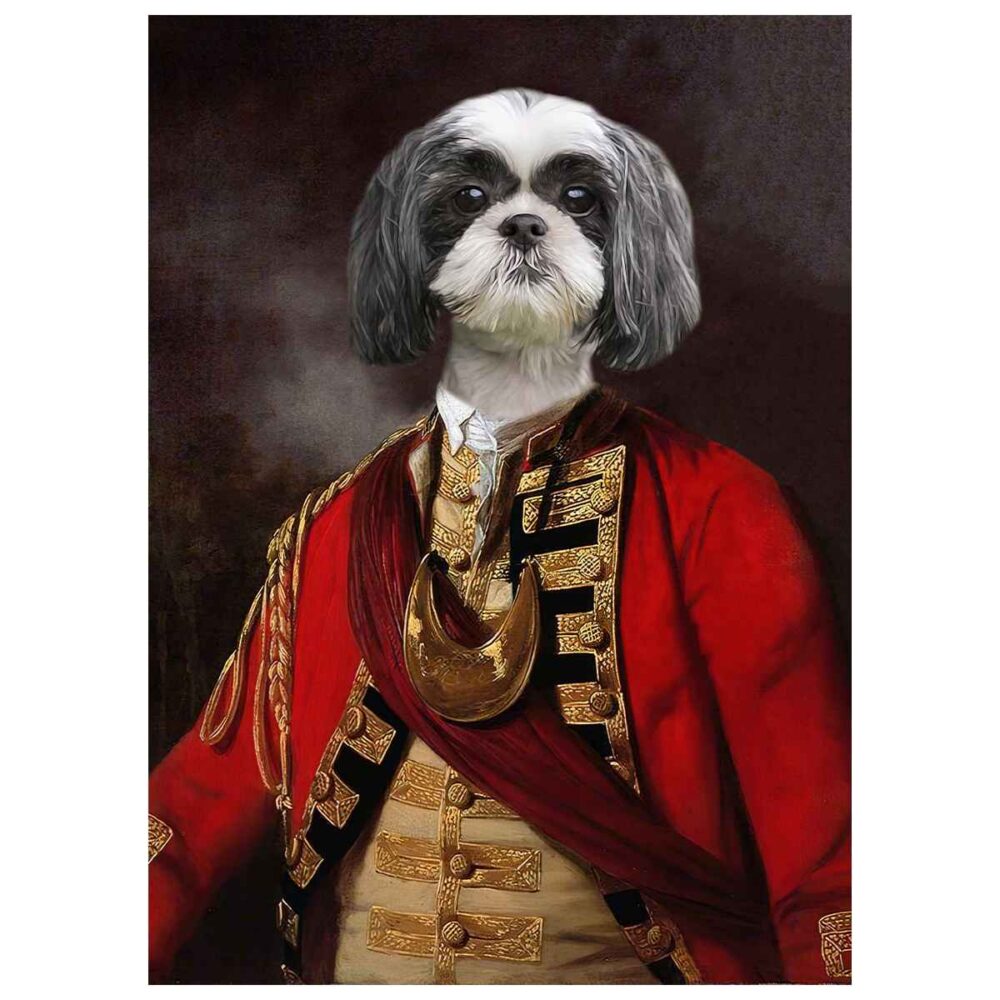 red general pet portrait poster