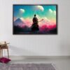 samurai cherry blossom floating frame canvas