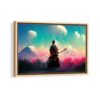 samurai cherry blossom framed canvas natural beige