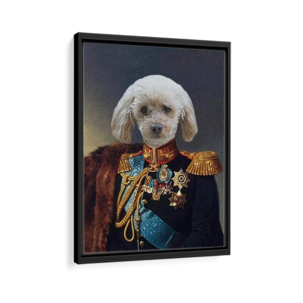 the general pet portrait framed canvas black frame