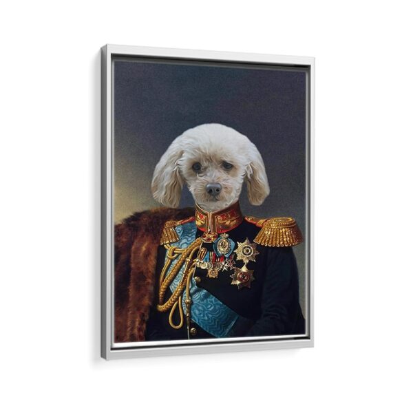 the general pet portrait framed canvas white frame