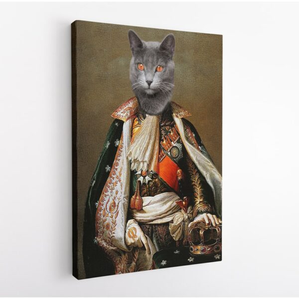 the king pet portrait canvas