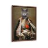 the king pet portrait framed canvas walnut brown