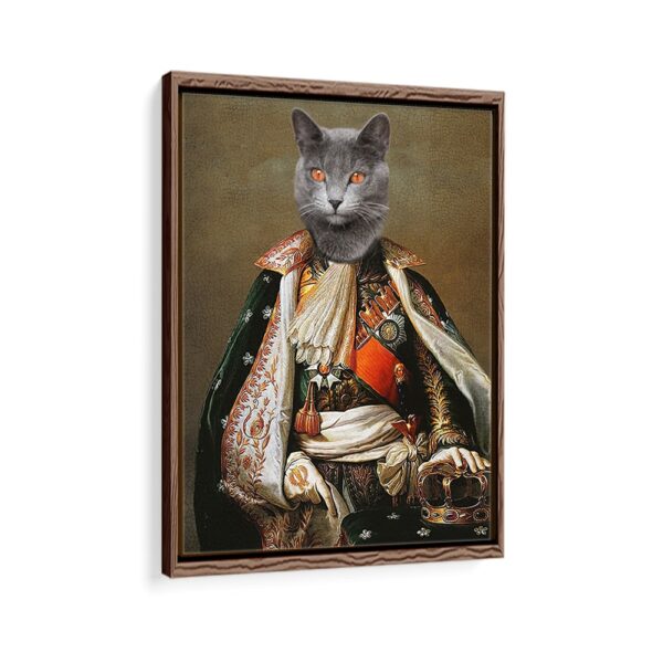 the king pet portrait framed canvas walnut brown