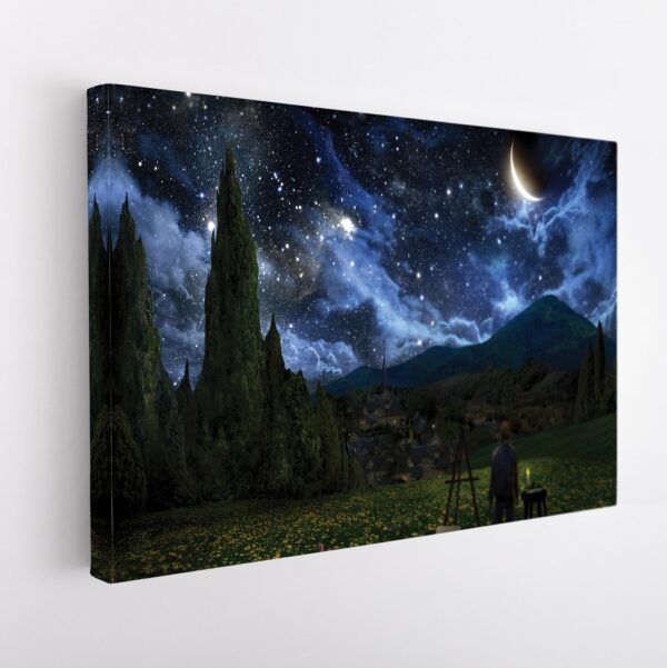 van gogh watching stars stretched canvas
