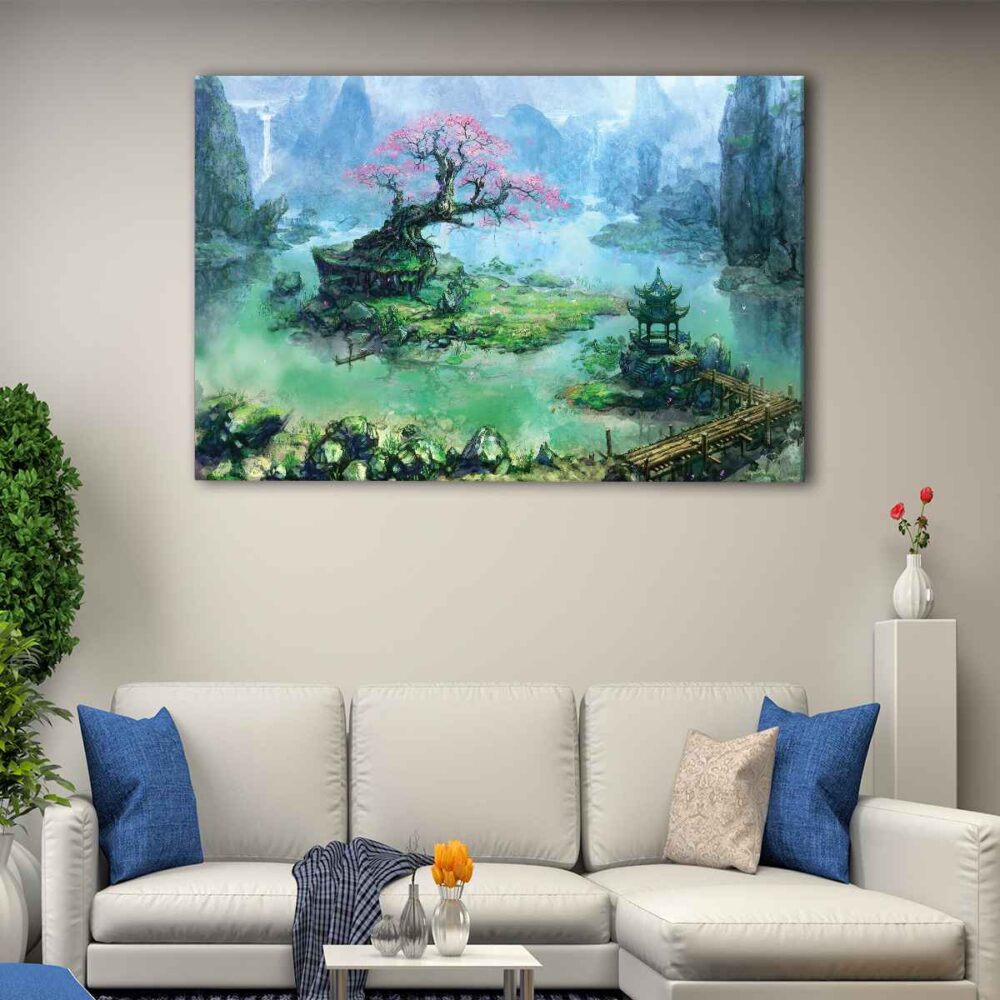 1 panels japanese bonsai art canvas art