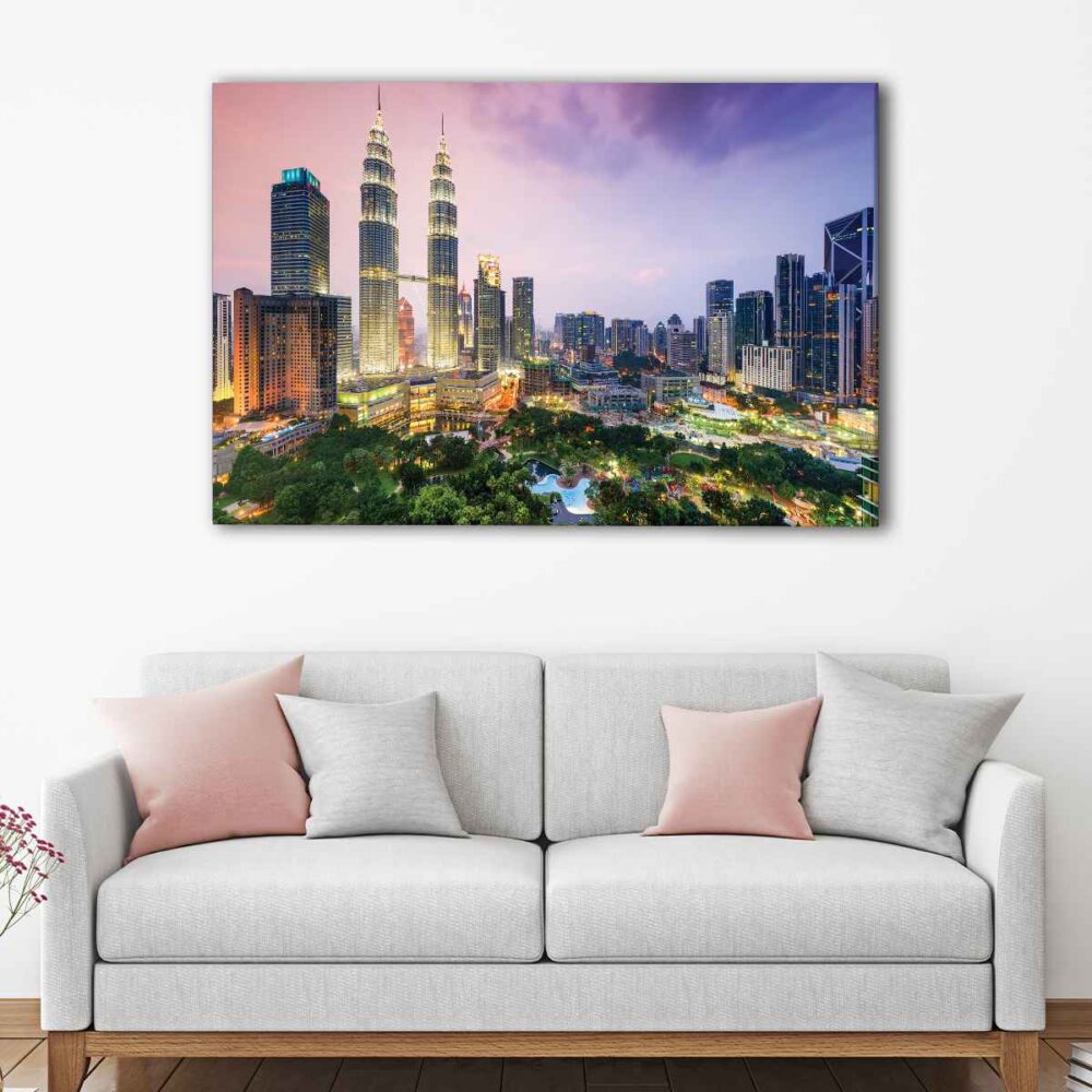 1 panels kuala lumpur skyline canvas art