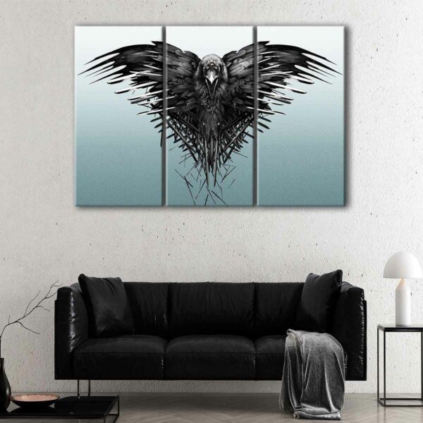 3 panels a crow’s story canvas art