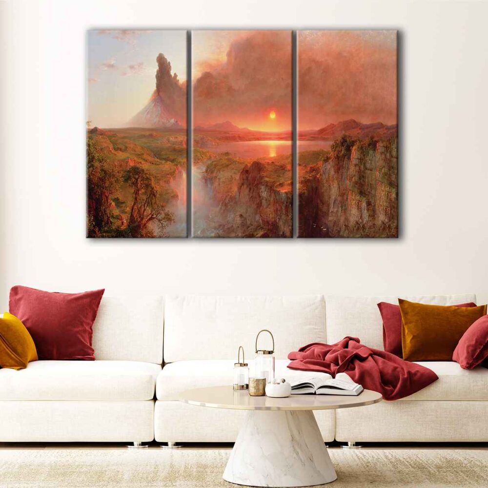 3 panels cotopaxi volcano canvas art