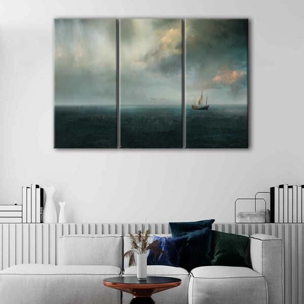 3 panels game of thrones ship canvas art