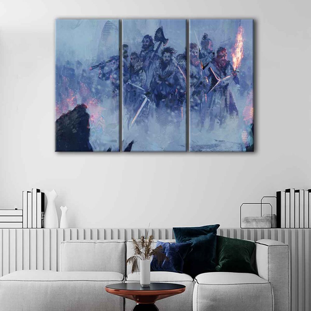 3 panels game of thrones warriors canvas art