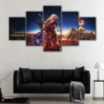 5 panels assassins creed pyramid canvas art