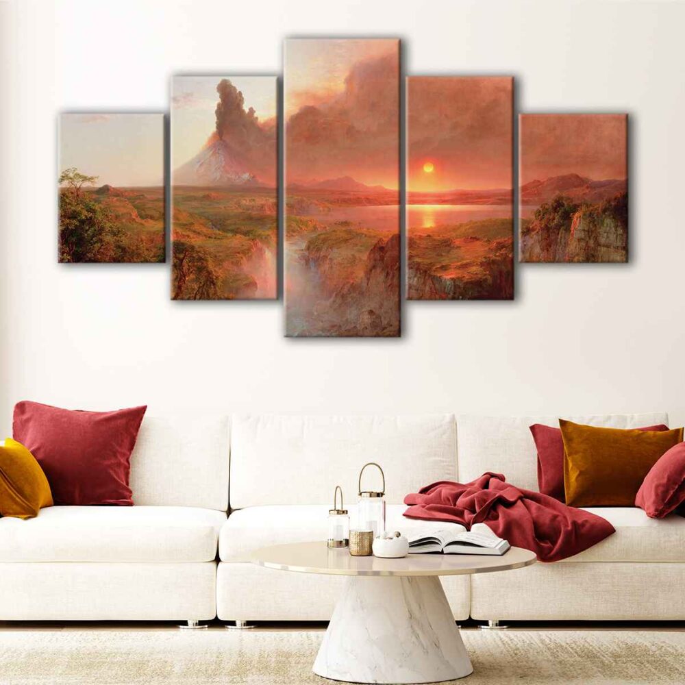 5 panels cotopaxi volcano canvas art