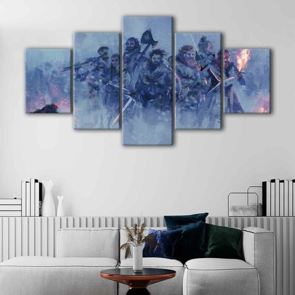 5 panels game of thrones warriors canvas art