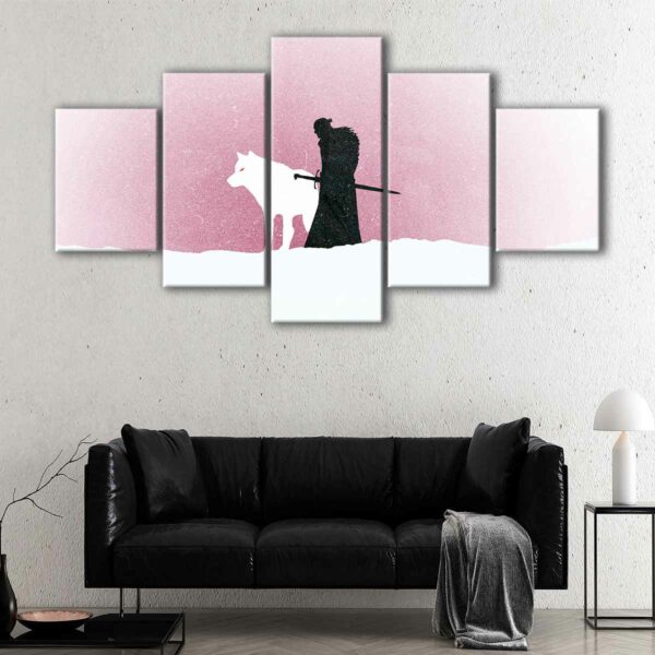 5 panels jon snow canvas art