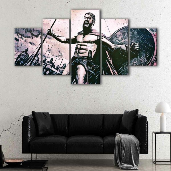 5 panels king leonidas canvas art