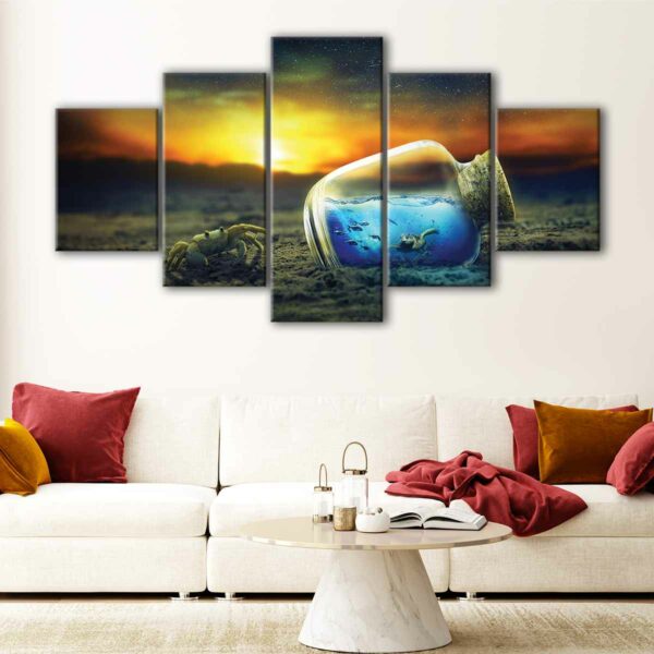 5 panels life in a bottle canvas art