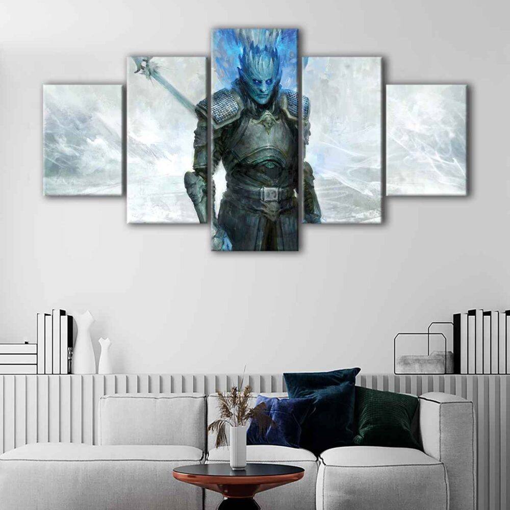 5 panels night king canvas art