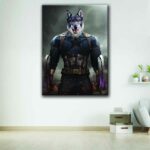 captain america pet portrait canvas art