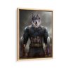 captain america pet portrait framed canvas natural beige