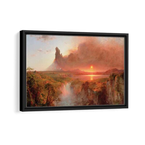 cotopaxi volcano framed canvas black frame