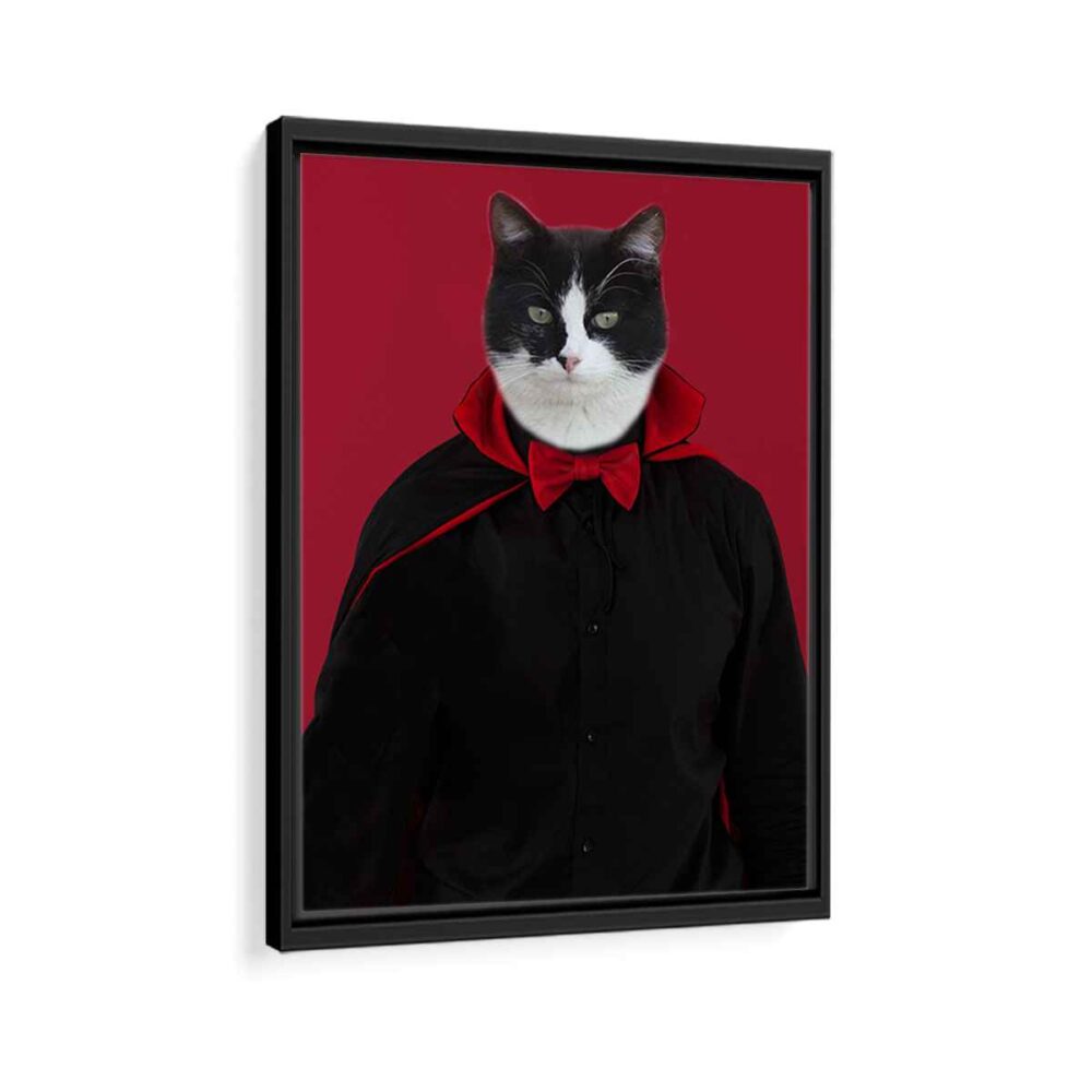 dracula pet portrait framed canvas black frame