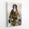 firefighter pet portrait canvas