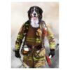 firefighter pet portrait poster