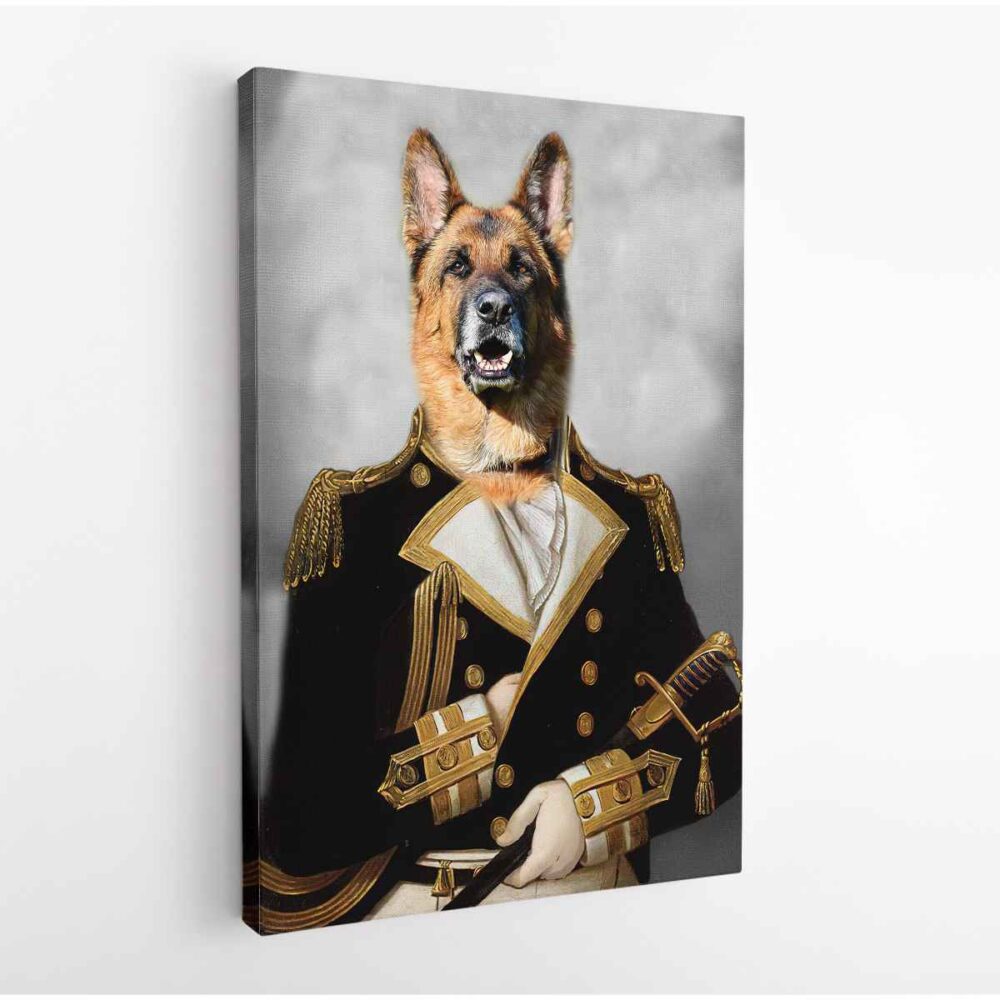 french admiral pet portrait canvas