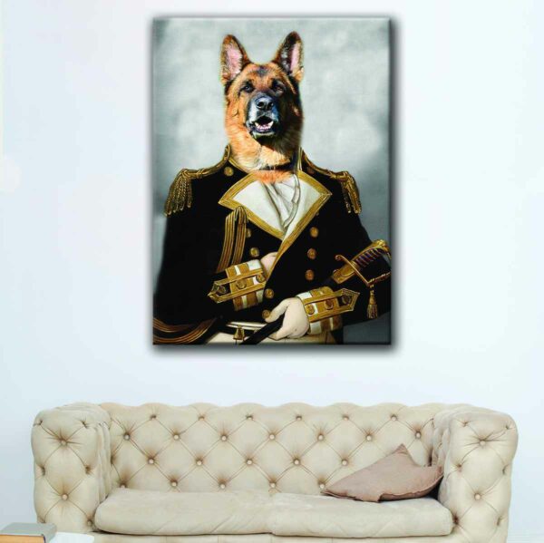 french admiral pet portrait canvas art